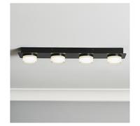 Forum Spa Amalfi Matt LED Bathroom Ceiling Spotlight Bar | Black | Aluminium/Acrylic/Iron | 530mm x 70mm x 110mm