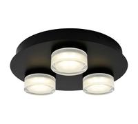Forum Spa Amalfi Matt LED Bathroom Ceiling Spotlight Plate | Black | Aluminium/Acrylic/Iron | 250mm x 62mm x 250mm