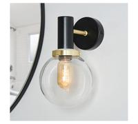 Forum Spa Arras Matt Bathroom Wall Light | Black | Steel/Glass | 195mm x 270mm x 190mm