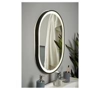Forum Spa Cian Matt CCT LED Oval Framed Mirror Motion/Demist | Black | Glass/Aluminium | 450mm x 650mm x 40mm