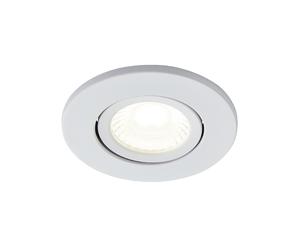 Forum Spa Como Fir IP65 5w LED Tiltable Bathroom Downlight | Matt White | Steel | 31mm