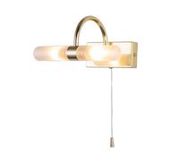 Forum Spa Corvus 2 Lamp Wall Light | Satin Brass | Steel | 205mm