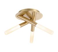 Forum Spa Crux 3 Lamp Bathroom Ceiling Light | Satin Brass | Steel | 340mm