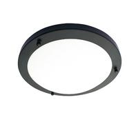 Forum Spa Delphi Large 2 x E14 Flush Ceiling Light | Matt Black | Steel | 310mm