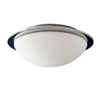 Forum Spa Opie LED Bathroom Glass Dome Flush Ceiling Light | Chrome | Steel/Glass | 300mm x 110mm x 300mm