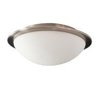 Forum Spa Opie LED Bathroom Glass Dome Flush Ceiling Light | Satin Nickel | Steel/Glass | 300mm x 110mm x 300mm