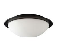 Forum Spa Opie Matt LED Bathroom Glass Dome Flush Ceiling Light | Black | Steel/Glass | 300mm x 110mm x 300mm