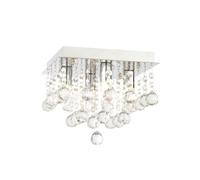 Forum Spa Orlando 4 Lamp Square Flush Ceiling Light | Polished Chrome | Glass/Metal | 220mm