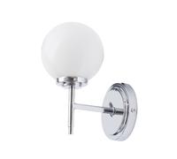 Forum Spa Porto Polished Chrome/Opal 120mm 1 Lamp Wall Light - SPA-31306-CHR