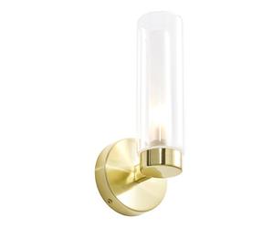 Forum Spa Sparti /Clear 1 Lamp Wall Light | Satin Brass | Steel | 120mm