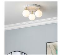Forum Spa Toronto Marble Effect 3 Light Bathroom Ceiling Light | Iron/Glass | 310mm x 160mm x 160mm