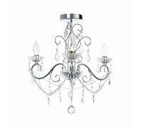 Forum Spa Vela /Clear 3 Lamp Bathroom Chandelier | Polished Chrome | Steel | 420mm