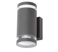 Forum Zink ZN-34042-ANTH Lens GU10 IP44 Die-Cast Aluminium Up & Down Wall Light with Photocell Anthracite