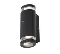 Forum Zink ZN-35685-BLK Helix GU10 IP44 Aluminium Up & Down Wall Light with Photocell Black 35W Max.