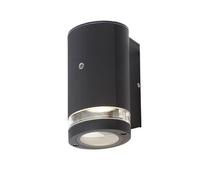 Forum Zink ZN-35686-BLK Helix GU10 IP44 Aluminium Down Wall Light with Photocell Black 35W Max.