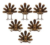 FORUP 6 Pack Metal Turkey Tea Light Candle Holders, Thanksgiving Decoration for Home, Turkey Candle Holder, Metal Candle Holder, Thanksgiving Candle Holder