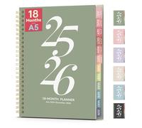 Forvencer Academic Planner 2025-2026, 18 Month Weekly Monthly Planner, July 2025 - Dec 2026, Agenda Teacher Planning Book, 6" x 8", Daily Calendar with Tabs, School College Student Planner, Green