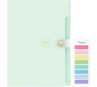 Forvencer Accordion File Organizer, Letter Size, 5 Pocket Expanding File Folder, Cute File Folder with Labels, Portable File Organizer for School Office Supplies, Folders for Documents, Light Green