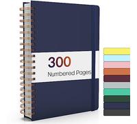 Forvencer Lined Spiral Journal Notebook with 300 Numbered Pages, B5 College Ruled Thick Journals for Writing with 100GSM Paper, Hardcover Notebooks with Contents for Work, School, Women, Men, Navy