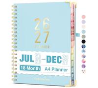 Forvencer Planner 2026-2027, 18 Month Weekly and Monthly Calendar Planner, Jan 2026 -June 2027, 8.5" x 11", Daily Agenda Book with Tabs, College School Supplies for Student Teacher Home, A4, Blue