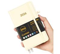 Forvencer Pocket Planner 2026, Weekly Monthly Planners with Month Tabs for Purse, 3.5" x 6", Jan 2026-Dec 2026, Cute Small Daily Academic Calendar, Elastic Band, Hardcover Agenda for Women, Teacher