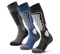 FORVEVO 3 Pairs Men's Merino Wool Ski Socks 6-8,Thermo Long Thick Ski Socks Cushioned Sole Breathable for Winter,Skiing,Snowboarding,Sports,Hiking,Outdoor