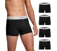 FORVEVO Boxer Shorts Men 4 Pack,Cotton Men's Underwear Briefs,No Itchy Labels Underpants,Breathable Trunk with Elastic Waist(Black,L)