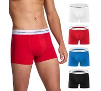 FORVEVO Boxers for Men 4 Pack,Cotton Men's Underwear Briefs,No Itchy Labels Underpants,Breathable Trunk with Elastic Waist (Black&White&Red&Blue,XL)
