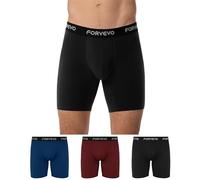 FORVEVO Boxers for Men, Cotton Long Leg Mens Boxers Shorts, Soft Comfortable Breathable Anti Chafing Underwear Trunks with Elastic Waistband, No Itchy Labels Boxer Shorts 3 Pack (Multicolor01, L)