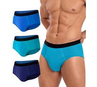 FORVEVO Incontinence Pants for Men,150ML Absorbent Washable Cotton Incontinence Boxers Men,Reusable Leakproof Boxer Underpants,Underwear Trunks 3 Pack(Multicolor01,M)