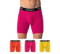 FORVEVO Mens Boxers Shorts, Cotton Long Leg Boxers for Men, Soft Comfortable Breathable Anti Chafing Underwear Trunks with Elastic Waistband, No Itchy Labels Boxer Shorts 3 Pack (Multicolor02, XL)