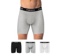 FORVEVO Mens Boxers Shorts, Cotton Long Leg Underwear, Soft Comfortable Breathable Anti Chafing Boxers for Men, No Itchy Labels Underpants with Elastic Waistband 3 Pack (Multicolor03, XXL)
