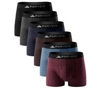 FORVEVO Men's Merino Wool Boxer Briefs 6 Pack, Breathable Soft Odour-Resistant Wool Base Layer Men Underwear, M-3XL