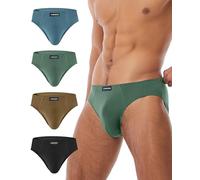 FORVEVO Men's Underwear Briefs, Cotton Slips Multipack, Breathable Stretch Waistband Soft No Labels Pants with Pockets 4 Pack (Multicolor05, XL)