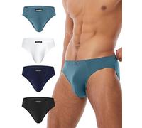 FORVEVO Mens Underwear Briefs Multipack, Cotton Mens Underwear, Breathable Stretch Waistband Soft No Labels Briefs Slips Underpants with Pockets 4 Pack (Multicolor04, XL)