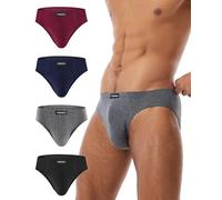 FORVEVO Mens Underwearr Briefs, Cotton Mens Underpants, Breathable Stretch Waistband Soft No Labels Briefs Slips Underwear with Pockets 4 Pack (Multicolor01, XXL)