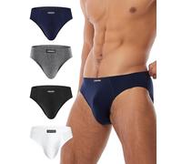 FORVEVO Mens Underwearr Briefs Multipack, Cotton Mens Underpants, Breathable Stretch Waistband Soft No Labels Briefs Slips Underwear with Pockets 4 Pack (Multicolor03, XXL)