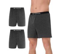 FORVEVO Merino Wool Underwear Men's Boxer, Long Leg Wool Boxer Briefs, Breathable Soft Moisture Wicking Base Layer Loose Fit Underwear with Elastic Waistband 2 Pack (DarkGrey, L)