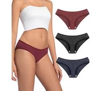 FORVEVO Women's Merino Wool Underwear 3-Pack, Breathable Wool Bikini Briefs, Soft Underwear for Women (Multicolour01, M)