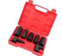 FORVEXILLA Oxygen Sensor Socket Set,Oil Pressure Sending Unit Wrench Tool | Heat-Treated Chrome Vanadium Steel O2 Sensor Socket Kit, 1/2" & 3/8" Drive, Slotted Design(7pcs)