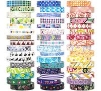 Forwaarss 48 Rolls Washi Tape Set - 8mm Wide, Colorful Flower Style Design, Decorative Masking Tape for DIY Craft Scrapbooking Gift Wrapping