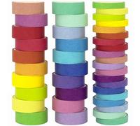 Forwaarss Washi Tape Set 40 Rolls - Rainbow Colored Decorative Tape for Scrapbooking, Bullet Journaling, Planner, DIY Arts & Crafts Tape, Gift Wrapping, Holiday Decoration