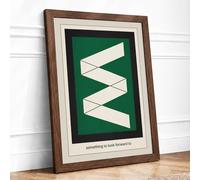 Forward Lines Minimalist Framed Wall Art Print A4 (29.7×21cm) Walnut, Wall Decor for Living Room, Bedroom, Office & Home, Ready to Hang, Art Gift