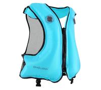 FORWEWAY Dual-Chamber Inflatable Buoyancy Jacket Adjustable Flotation Aid for Adults High Visibility Design for Swimming Fishing Water Activities (Blue)