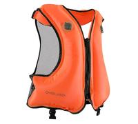 FORWEWAY Dual-Chamber Inflatable Buoyancy Jacket Adjustable Flotation Aid for Adults High Visibility Design for Swimming Fishing Water Activities (Orange)
