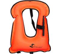 FORWEWAY Snorkel Vest Inflatable Buoyancy Vests for Portable Kayaking Buoyancy Vest for Drift Rescue,Rowing,Sailing,Snorkeling,Swimming,Outdoor Water (Orange)