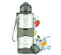 FORWEWAY Sports Water Bottles BPA-Free Tritan Leakproof Plastic Water Bottle with Filter Reusable Big Drink Water Bottles Durable for Fitness Outdoor Camping Hiking (1.5L Green)