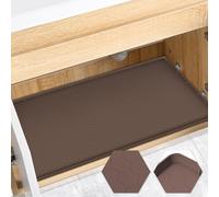 FORWOS Under Sink Mat, 34" x 22" Silicone Mats for Kitchen Waterproof, Under Sink Cabinet Organizers and Storage, Sink and Cabinet Protector, Under Sink Tray for Bathroom (Brown)