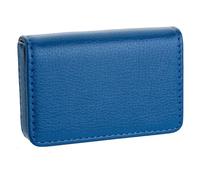 FORYEE Business Card Holder, RFID Blocking PU Leather Wallet with Magnetic for Women and Men, Name ID Credit Card Case, Portable Stylish Carrier Purse for Business Social, 24024 LZW-Blue, Minimalist