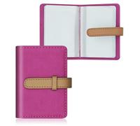 FORYEE Credit Card Holder with 26 Suitable Slot, ID Card Case PU Leather Wallet for Women Men Business Organiser Pocket, Rose Red
